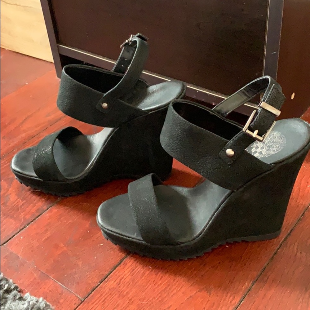 Black Vince Camuto wedge sandals